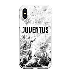 Чехол iPhone XS Max матовый Juventus white graphite, цвет: 3D-белый