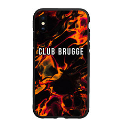 Чехол iPhone XS Max матовый Club Brugge red lava, цвет: 3D-черный