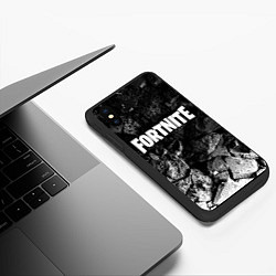 Чехол iPhone XS Max матовый Fortnite black graphite, цвет: 3D-черный — фото 2