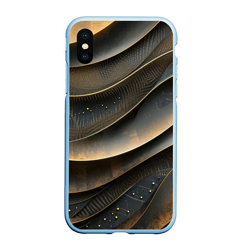 Чехол iPhone XS Max матовый Лакшери текстура с узорами / 3D-Голубой – фото 1