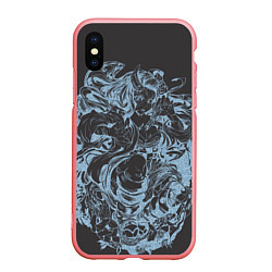 Чехол iPhone XS Max матовый Клинок рассекающий демонов Незуко рябь, цвет: 3D-баблгам