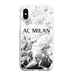 Чехол iPhone XS Max матовый AC Milan white graphite, цвет: 3D-белый