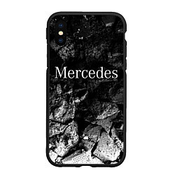 Чехол iPhone XS Max матовый Mercedes black graphite