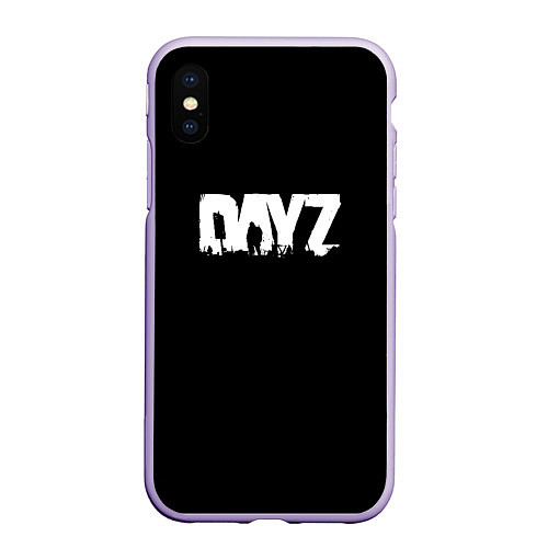 Чехол iPhone XS Max матовый Dayz logo white / 3D-Светло-сиреневый – фото 1