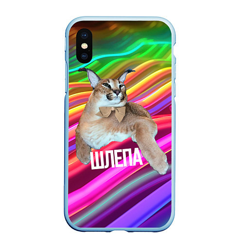 Чехол iPhone XS Max матовый Мем кот Шлепа / 3D-Голубой – фото 1