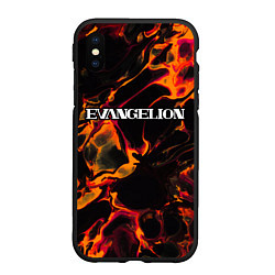 Чехол iPhone XS Max матовый Evangelion red lava, цвет: 3D-черный