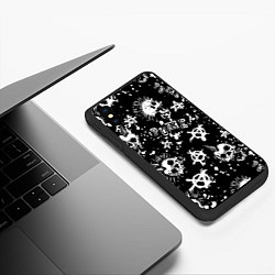 Чехол iPhone XS Max матовый Панк черепа - анархия, цвет: 3D-черный — фото 2