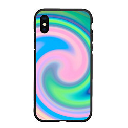 Чехол iPhone XS Max матовый Абстракция спиральная, цвет: 3D-черный