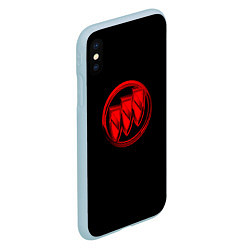 Чехол iPhone XS Max матовый Buick red logo, цвет: 3D-голубой — фото 2