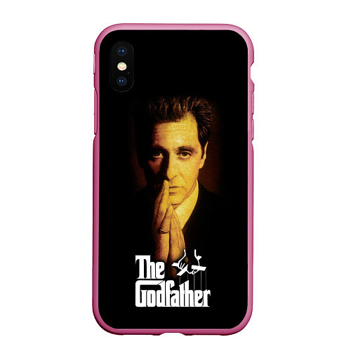 Чехол iPhone XS Max матовый The Godfather - Michael Corleone / 3D-Малиновый – фото 1