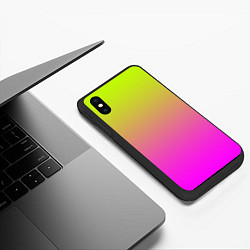 Чехол iPhone XS Max матовый Градиент яркий, цвет: 3D-черный — фото 2