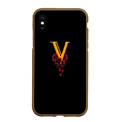 Чехол iPhone XS Max матовый Valentinos logo Cyberpunk