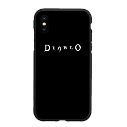 Чехол iPhone XS Max матовый Diablo logo white