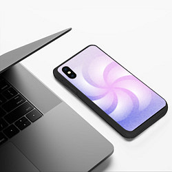 Чехол iPhone XS Max матовый Пикселизация градиента с вертушкой, цвет: 3D-черный — фото 2