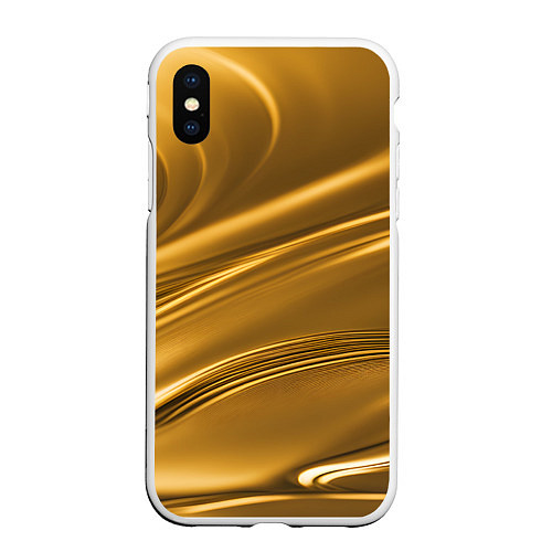 Чехол iPhone XS Max матовый Золотой сплав абстрактная текстура / 3D-Белый – фото 1