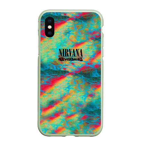 Чехол iPhone XS Max матовый Нирвана nevermind / 3D-Салатовый – фото 1