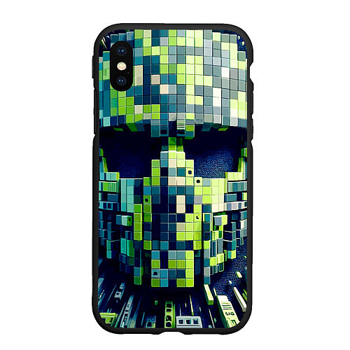 Чехол iPhone XS Max матовый Cyber face - ai art fantasy / 3D-Черный – фото 1