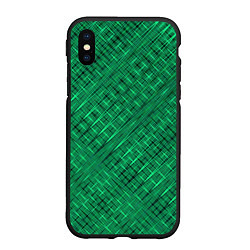 Чехол iPhone XS Max матовый Насыщенный зелёный текстурированный