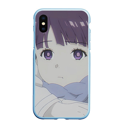 Чехол iPhone XS Max матовый Sousou no Frieren Ферн cute face / 3D-Голубой – фото 1