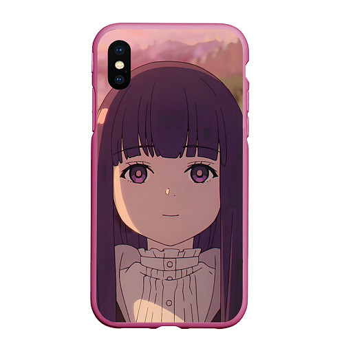 Чехол iPhone XS Max матовый Sousou no Frieren Ферн cute face / 3D-Малиновый – фото 1