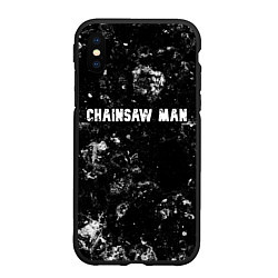 Чехол iPhone XS Max матовый Chainsaw Man black ice