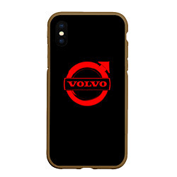 Чехол iPhone XS Max матовый Volvo red logo auto