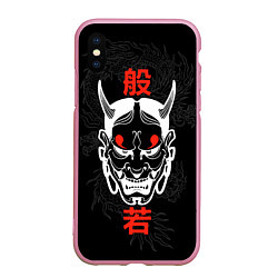 Чехол iPhone XS Max матовый Японский демон Хання, цвет: 3D-розовый