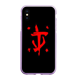 Чехол iPhone XS Max матовый Doom logo red