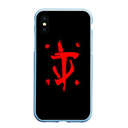 Чехол iPhone XS Max матовый Doom logo red