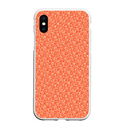 Чехол iPhone XS Max матовый Оранжевый мелкий рисунок, цвет: 3D-белый