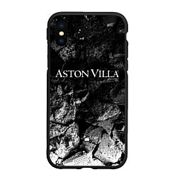 Чехол iPhone XS Max матовый Aston Villa black graphite