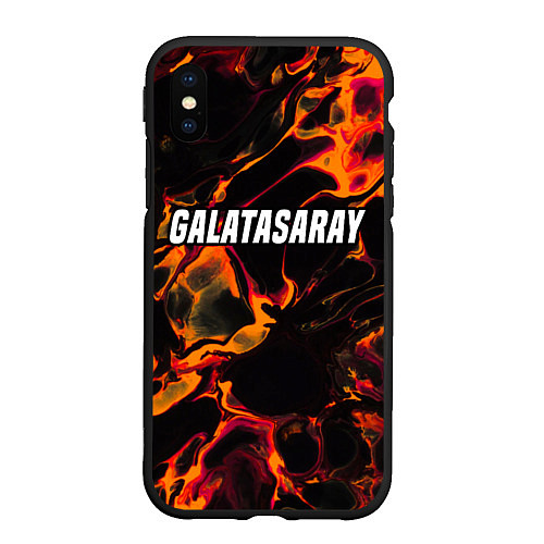 Чехол iPhone XS Max матовый Galatasaray red lava / 3D-Черный – фото 1