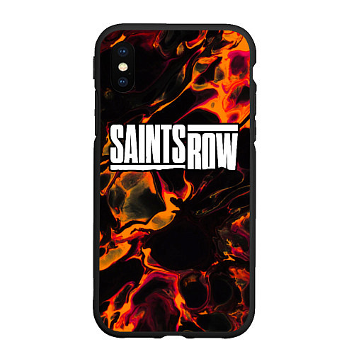 Чехол iPhone XS Max матовый Saints Row red lava / 3D-Черный – фото 1
