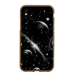 Чехол iPhone XS Max матовый Бескрайний космос - нейросеть