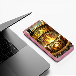 Чехол iPhone XS Max матовый Магическое кольцо Elden Ring, цвет: 3D-малиновый — фото 2