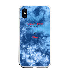 Чехол iPhone XS Max матовый Tokyo: tie-dye blue