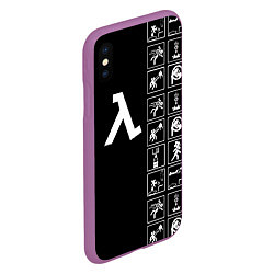 Чехол iPhone XS Max матовый Half life pattern game, цвет: 3D-фиолетовый — фото 2