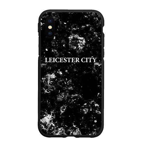 Чехол iPhone XS Max матовый Leicester City black ice / 3D-Черный – фото 1