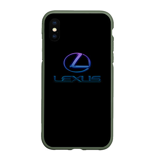 Чехол iPhone XS Max матовый Lexus авто неон / 3D-Темно-зеленый – фото 1