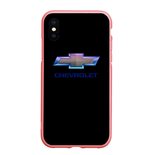 Чехол iPhone XS Max матовый Chevrolet logo neon / 3D-Баблгам – фото 1