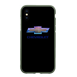 Чехол iPhone XS Max матовый Chevrolet logo neon