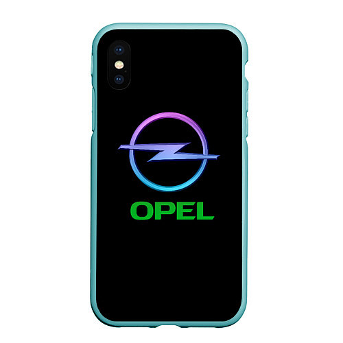 Чехол iPhone XS Max матовый Opel auto neon / 3D-Мятный – фото 1