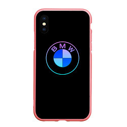 Чехол iPhone XS Max матовый BMW neon logo, цвет: 3D-баблгам