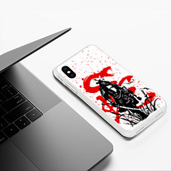 Чехол iPhone XS Max матовый Бой самурая, цвет: 3D-белый — фото 2