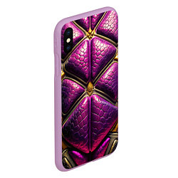 Чехол iPhone XS Max матовый Текстурная кожа в космическом стиле костюма жука, цвет: 3D-сиреневый — фото 2