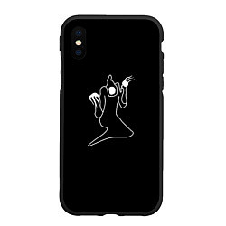 Чехол iPhone XS Max матовый Kizaru white logo, цвет: 3D-черный