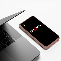 Чехол iPhone XS Max матовый Left 4 Dead logo, цвет: 3D-коричневый — фото 2