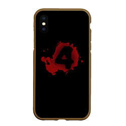 Чехол iPhone XS Max матовый Left 4 Dead logo красный