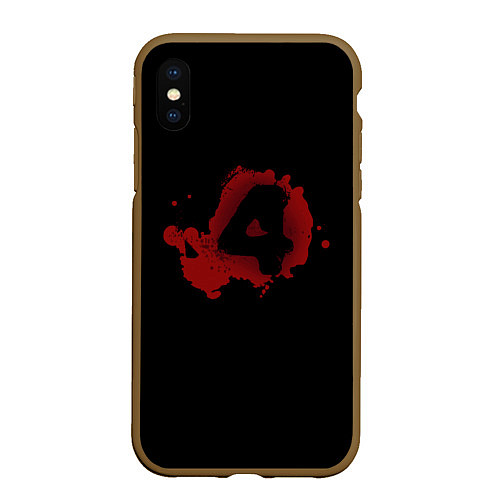 Чехол iPhone XS Max матовый Left 4 Dead logo красный / 3D-Коричневый – фото 1