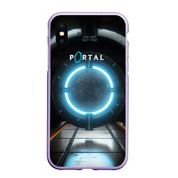 Чехол iPhone XS Max матовый Portal logo game, цвет: 3D-светло-сиреневый